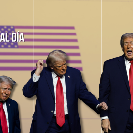 Fotomontaje con imágenes de Donald Trump.