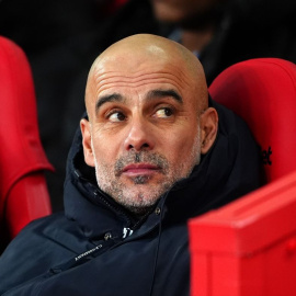 Imagen de archivo del entrenador del Manchester City, Pep Guardiola, antes de un partido de la Premier League.