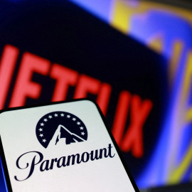 Imagen de archivo de los logos de Paramount, Netflix y Warner Bros.