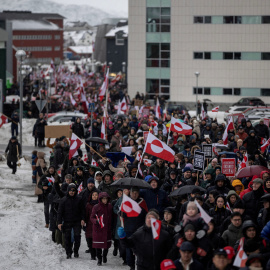 Protesta contra las amenazas de Trump en Nuuk (Groenlandia).