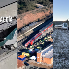 Fotomontaje con imágenes del accidente en Adamuz.