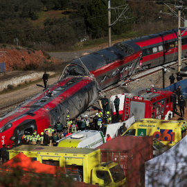 Vista de uno de los trenes accidentados cerca de Adamuz (Córdoba).
