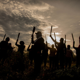 Protesta indígena contra la contaminación en Colombia.