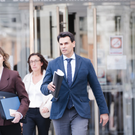 Alberto González Amador a su salida de los Juzgados de Plaza de Castilla.