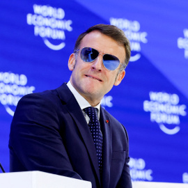 El presidente de Francia, Emmanuel Macron, en el Foro de Davos.
