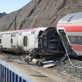Uno de los vagones del tren de Iryo que descarriló, a 20 de enero de 2026, en Adamuz.