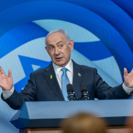 Imagen de archivo de Benjamin Netanyahu, primer ministro de Israel, durante una conferencia de prensa.
