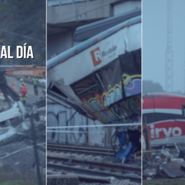 Fotomontaje con imágenes de los accidentes ferroviarios en Adamuz y Gelida.