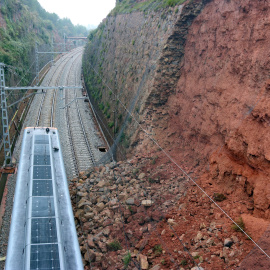 Pla general del talús que ha provocat l'accident de Vacarisses el 20 de novembre de 2018
