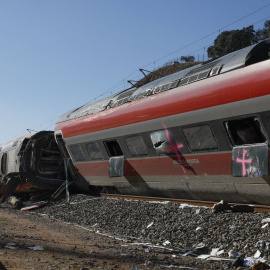 Vagones del tren Iryo tras el accidente ferroviario en Adamuz.