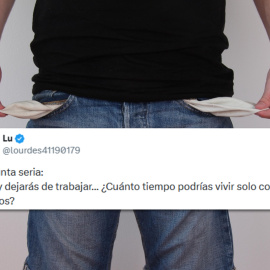 Una tuitera pregunta a sus seguidores sobre sus ahorros.