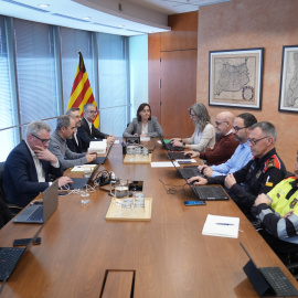 La consellera Sílvia Paneque en la reunión de seguimiento de la situación ferroviaria en Catalunya.