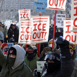 Protestas masivas contra el despliegue de miles de agentes del Ice desplegados por Trump (Mineápolis).
