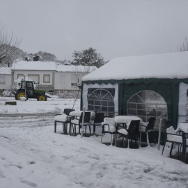 Nevada en Montederramo, este viernes, en Ourense.
