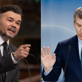 Gabriel Rufián y Alberto Núñez Feijóo en dos fotos de archivo.