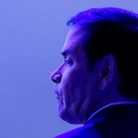 El secretario de Estado de EEUU, Marco Rubio, durante el foro de Davos.