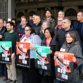 Representants de les plataformes d'usuaris i de les entitats que donen suport a la manifestació del 7 de febrer per denunciar el funcionament de Rodalies. 29/01/2026