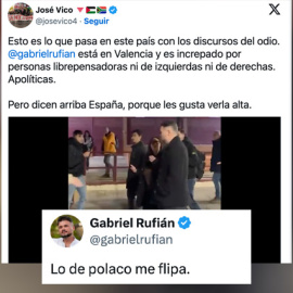 Reacciones al vídeo en el que Rufián es increpado por la calle.
