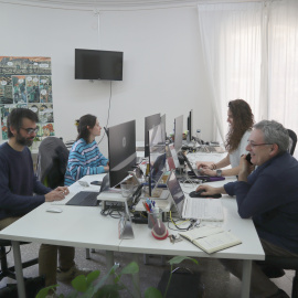 Una imagen de la redacción del diario 'Públic', en la calle Casp de Barcelona.
