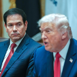 El secretario de Estado de EEUU, Marco Rubio, junto al presidente estadounidense Donald Trump.