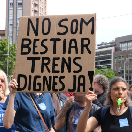 Imatge d'arxiu d'una manifestació anterior per denunciar el mal funcionament de Rodalies