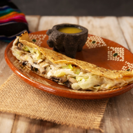 Quesadilla de queso y champiñones