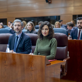 La presidenta de la Comunidad de Madrid, Isabel Díaz Ayuso, durante un pleno en la Asamblea de Madrid, a 5 de febrero de 2026, en Madrid (España).