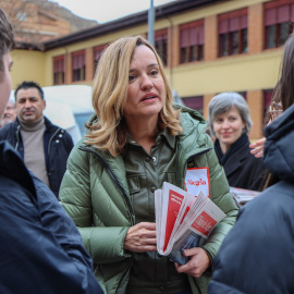 Pilar Alegría, secretaria general del PSOE de Aragón, el pasado martes en Calatayud (Zaragoza)