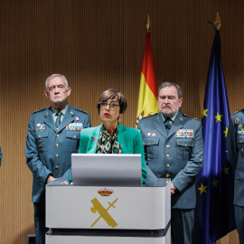 Foto de archivo de la exdirectora general de la Guardia Civil, María Gámez, anunciando su dimisión.