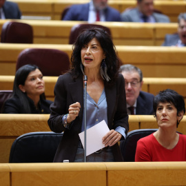 La ministra de Igualdad, Ana Redondo, interviene durante una sesión plenaria en el Senado, a 3 de febrero de 2026, en Madrid (España).