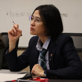 La consellera d'Interior, Núria Parlon, en la reunió del Centre de Coordinació Operativa de Catalunya (CECAT) celebrada aquest dimecres. 11/02/2026