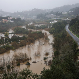 Una zona inundada en Ceira, Coimbra, este miércoles 11 de febrero.