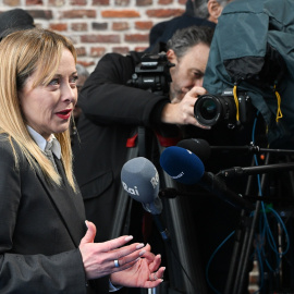 Giorgia Meloni este jueves en Bélgica.