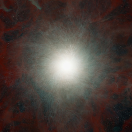 Ilustración del colapso de una estrella en agujero negro.