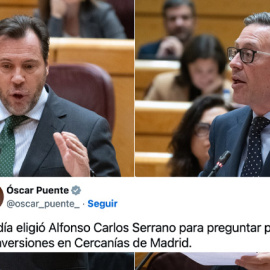 Óscar Puente y Alfonso Serrano, este martes en el Senado.