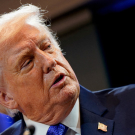 Donald Trump en una conferencia de prensa