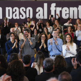 Presentación de la nueva coalición entre Movimiento Sumar, IU, Más Madrid y los comunes en Madrid, este sábado.