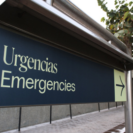 Cartel de urgencias en un hospital