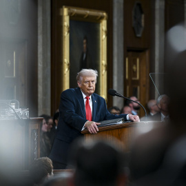 El presidente Donald Trump durante el discurso sobre el estado de la Unión.