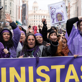 Imagen de archivo de una manifestación feminista en el centro de Madrid.