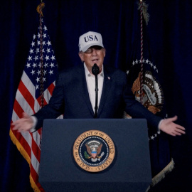 Donald Trump en discurso del anuncio del ataque sobre Irán el pasado sábado