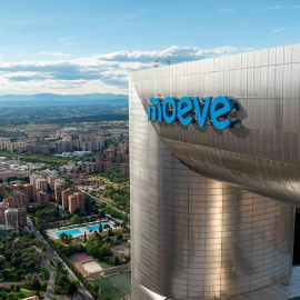 El logo de Moeve, en su sede en Madrid.