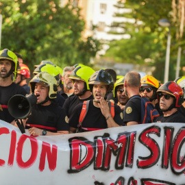 Imagen de archivo de los bomberos del Consorcio provincial de València en las inmediaciones del Tribunal Superior de Justicia de la Comunitat Valenciana.