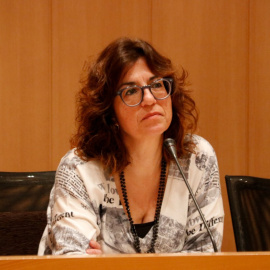 La fins ara alcaldessa de Tàrrega, Alba Pijuan (ERC), en un ple recent. 25/02/2026