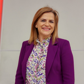Pilar Bernabé, secretaria de Igualdad del PSOE, tras la entrevista con 'Público'.