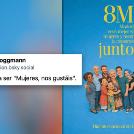 Críticas al cartel del Ayuntamiento de Madrid para el 8M.