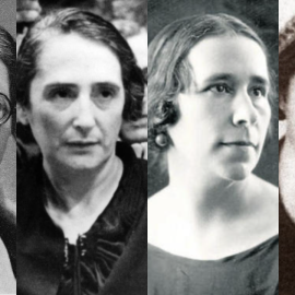 Ilustración de figuras históricas del feminismo