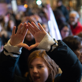 Manifestantes en la marcha del 8M de 2025 en Madrid.