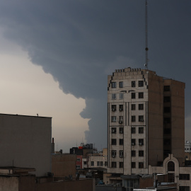 Teherán, este domingo, tras los ataques israelíes.