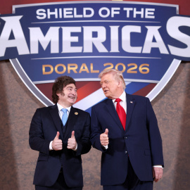 Donald Trump y Javier Milei en la cumbre 'Escudo de las Américas'.
